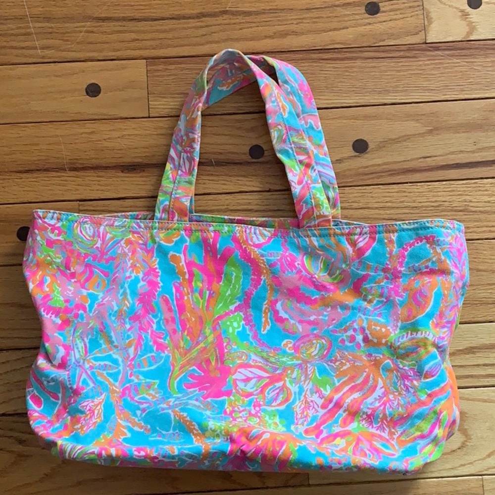 Lilly Pulitzer canvas beach tote